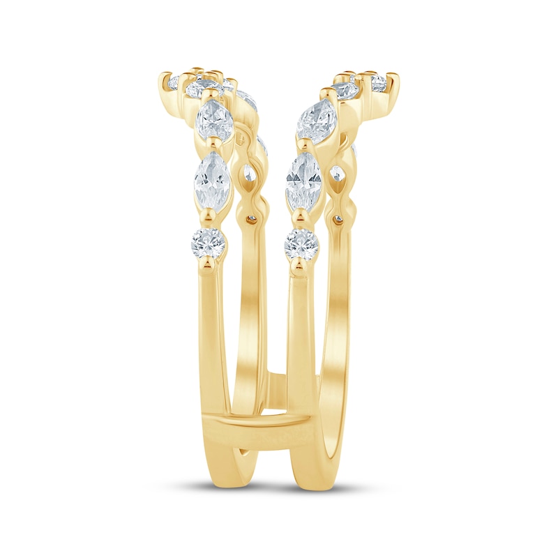 Main Image 2 of Now + Forever Lab-Grown Diamonds Marquise- & Round-Cut Enhancer Ring 3/4 ct tw 14K Yellow Gold
