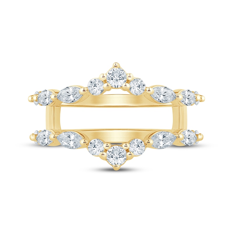 Main Image 3 of Now + Forever Lab-Grown Diamonds Marquise- & Round-Cut Enhancer Ring 3/4 ct tw 14K Yellow Gold
