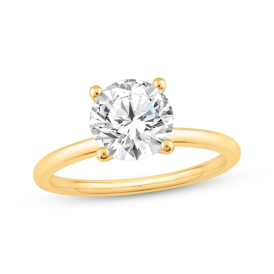 Now + Forever Lab-Grown Diamonds Round-Cut Solitaire Engagement Ring 1-1/2 ct tw 14K Yellow Gold (F/SI2)