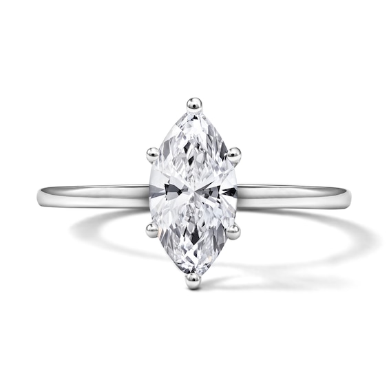 Now + Forever Lab-Grown Diamonds Marquise-Cut Solitaire Engagement Ring 1 ct tw 14K White Gold (F/SI2)