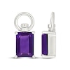 Thumbnail Image 3 of Emerald-Cut Amethyst Solitaire Swivel Earring Charms Sterling Silver