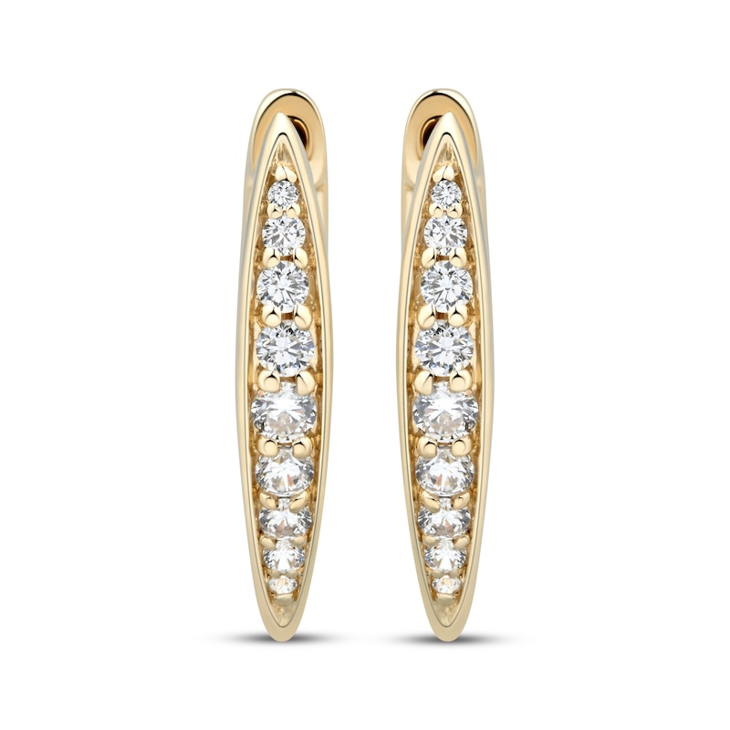 Main Image 2 of KAY Lab-Grown Diamonds Marquise V-Hoop Earrings 1/4 ct tw 10K Yellow Gold