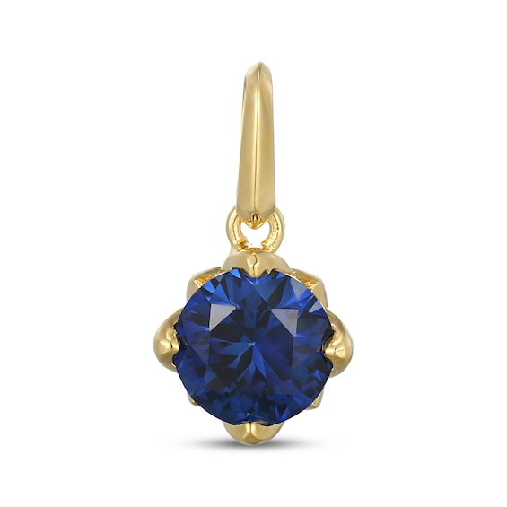 STUDIO BY KAY Blue Lab-Created Sapphire Charm 24K Yellow Gold Vermeil Sterling Silver