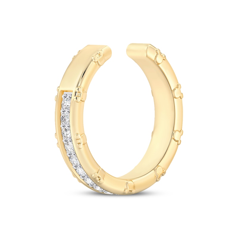 Main Image 1 of Diisney Treasures Mickey Mouse Lab-Grown Diamond Ear Cuff 1/10 ct tw 24K Yellow Gold Vermeil Sterling Silver
