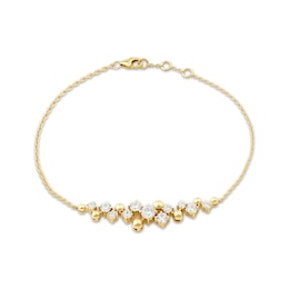 JOUJE Collection Lab-Grown Diamond & Disc Scatter Bracelet 1/2 ct tw 10K Yellow Gold 7.5"