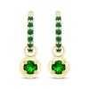 Thumbnail Image 2 of STUDIO BY KAY Lab-Created Emerald Hoop Drop Earrings 24K Yellow Gold Vermeil Sterling Silver