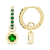 Thumbnail Image 3 of STUDIO BY KAY Lab-Created Emerald Hoop Drop Earrings 24K Yellow Gold Vermeil Sterling Silver