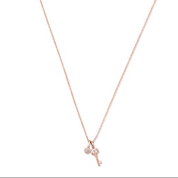 Rocksbox The Amara Lab-Grown Diamond Key Necklace 1/15 ct tw 18K Rose Gold-Plated Sterling Silver 18"