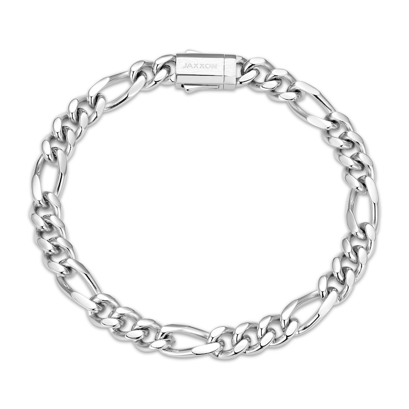 Main Image 1 of JAXXON Men's Collection 7mm Figaro Chain Bracelet Solid Stainless Steel 8"
