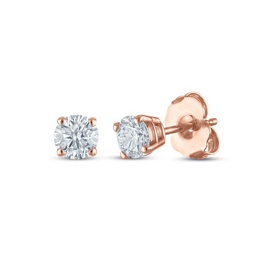 Round-Cut Diamond Solitaire Stud Earrings 1/2 ct tw 14K Rose Gold (I/I2)