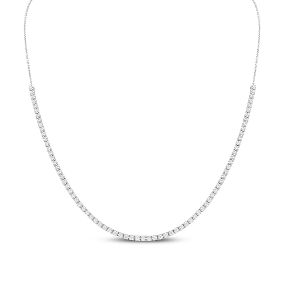 KAY Lab-Grown Diamonds & Adjustable Chain Tennis Necklace 1 ct tw Sterling Silver 18"