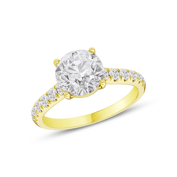 Now + Forever Pave Lab-Grown Diamond Engagement Ring Setting 3/8 ct tw 18K Yellow Gold