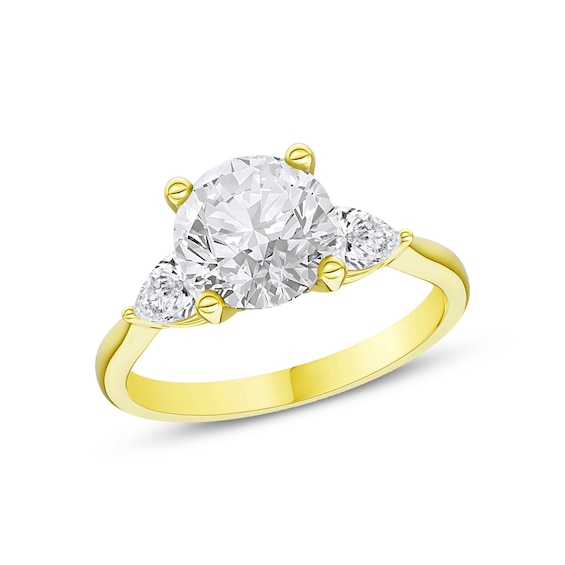 Now + Forever Three-Stone Natural Diamond Engagement Ring Setting 1/2 ct tw 14K Gold