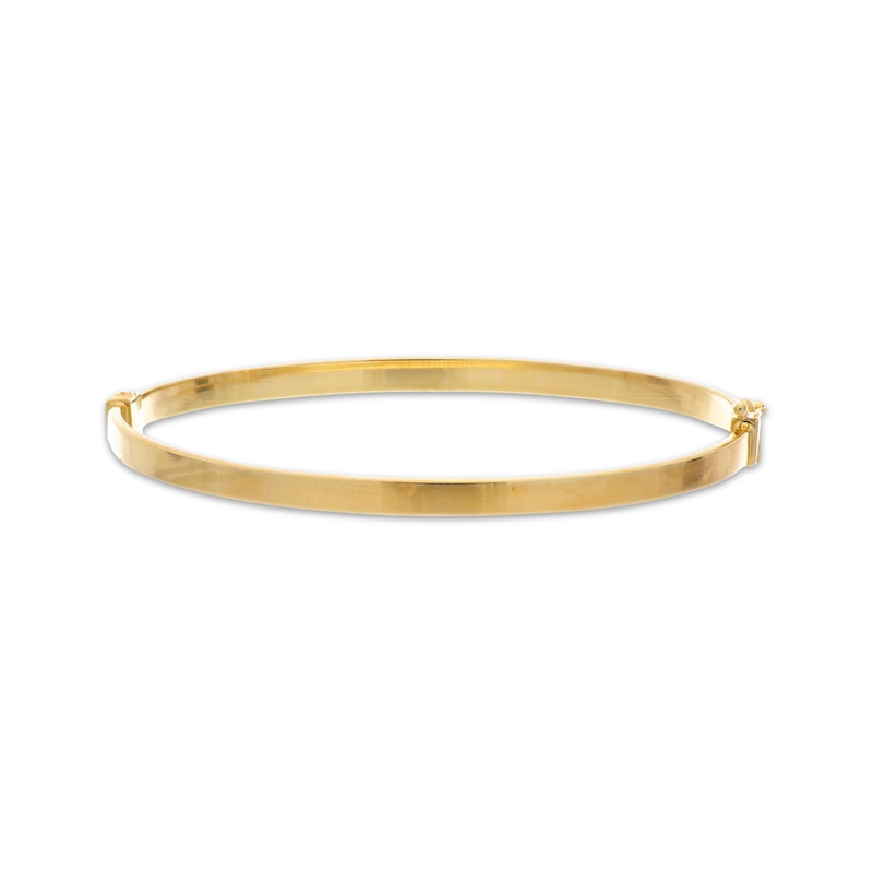 Main Image 1 of 4mm Polished Bangle Bracelet Hollow 10K Yellow Gold