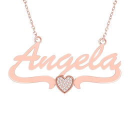1/15 ct tw Diamond Nameplate Necklace (1 Name)