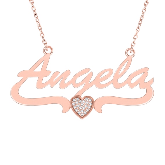1/15 ct tw Diamond Nameplate Necklace (1 Name)