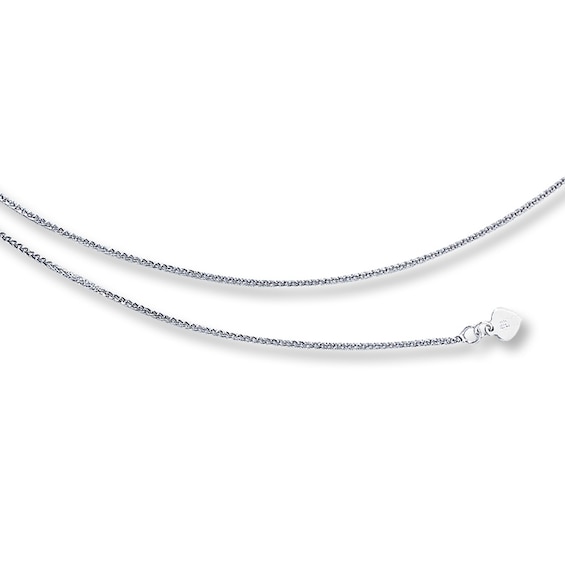 Adjustable Wheat Chain Solid 14K White Gold 26"