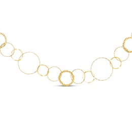Circle Chain Necklace 14K Yellow Gold 24"