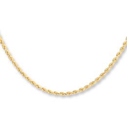 1.8mm Rope Necklace Hollow 10K Yellow Gold 30"