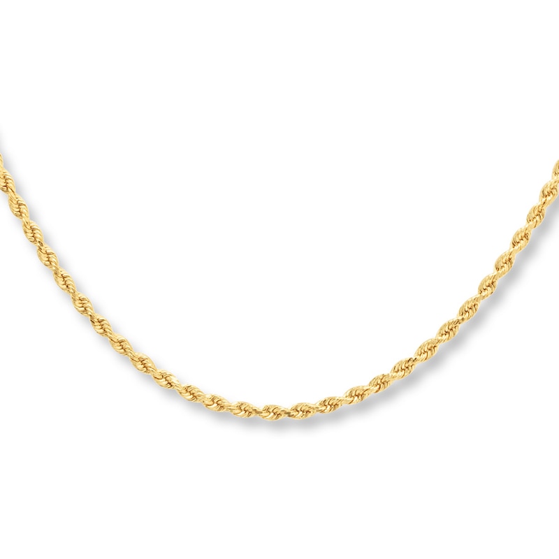 Main Image 1 of 1.8mm Rope Necklace Hollow 10K Yellow Gold 30"