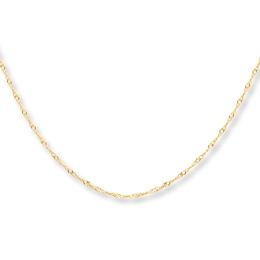 Singapore Chain Necklace Solid 10K Yellow Gold 30"