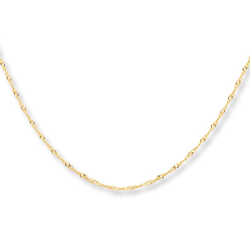 Main Image 1 of Singapore Chain Necklace Solid 10K Yellow Gold 30&quot;