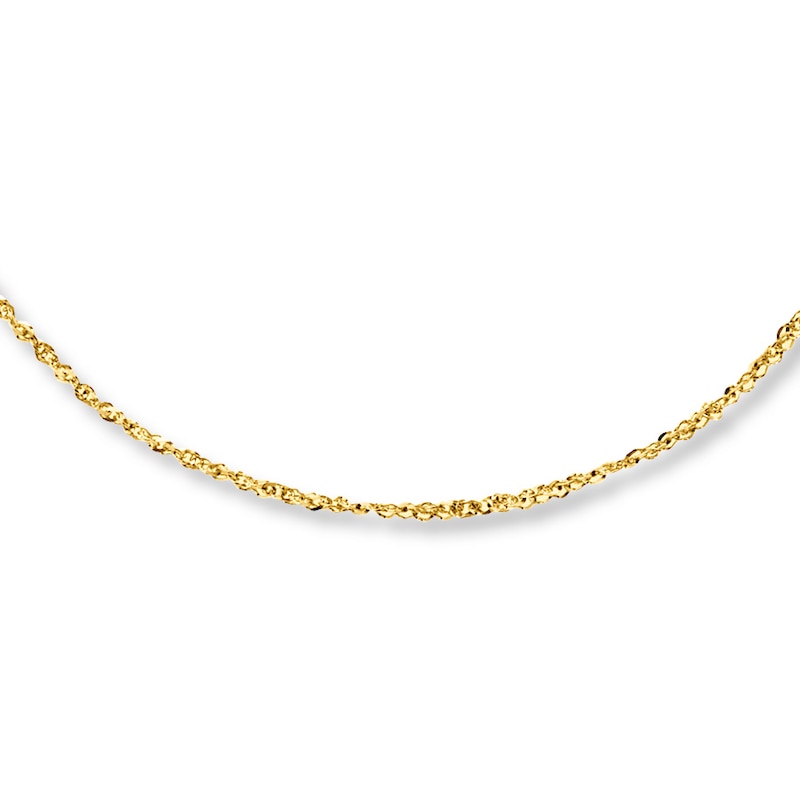 Solid Chain Necklace 14K Yellow Gold 18