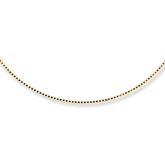 0.75mm Box Chain Necklace Solid 14K Yellow Gold 20"