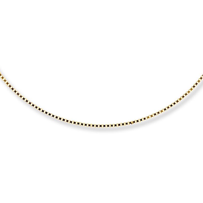 Main Image 1 of 0.75mm Box Chain Necklace Solid 14K Yellow Gold 20&quot;