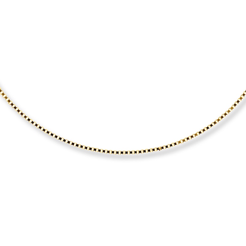 Solid Box Chain Necklace 14K Yellow Gold 20"