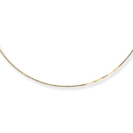 Box Chain Necklace Solid 14K Yellow Gold 24"