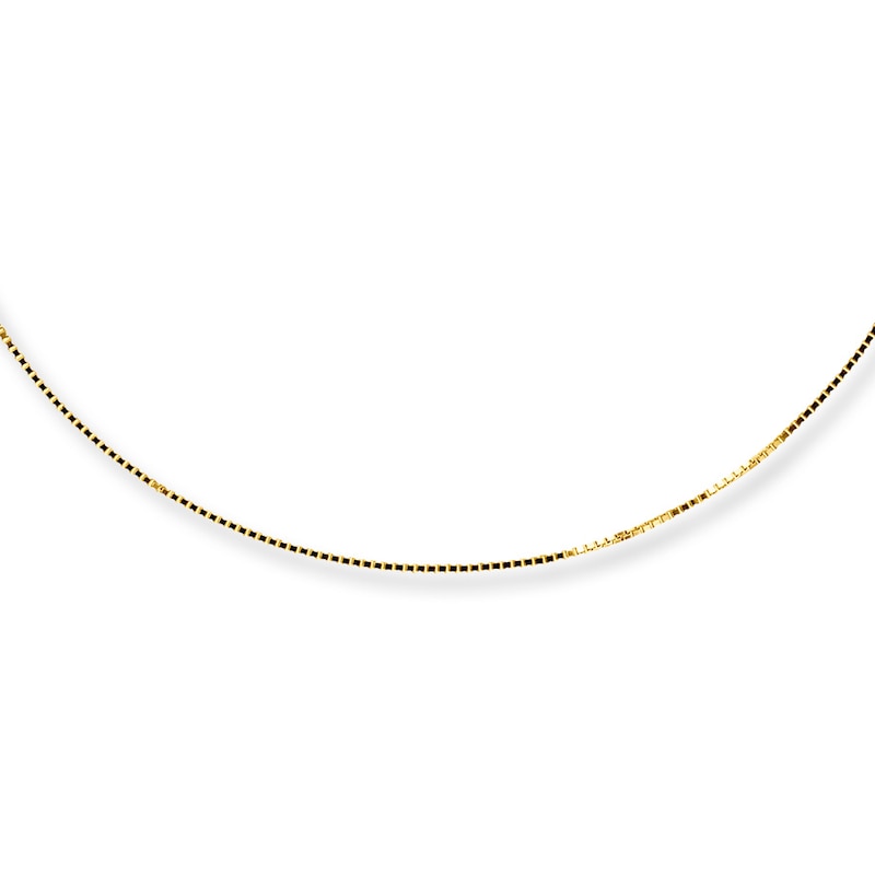 Main Image 1 of Box Chain Necklace Solid 14K Yellow Gold 24&quot;