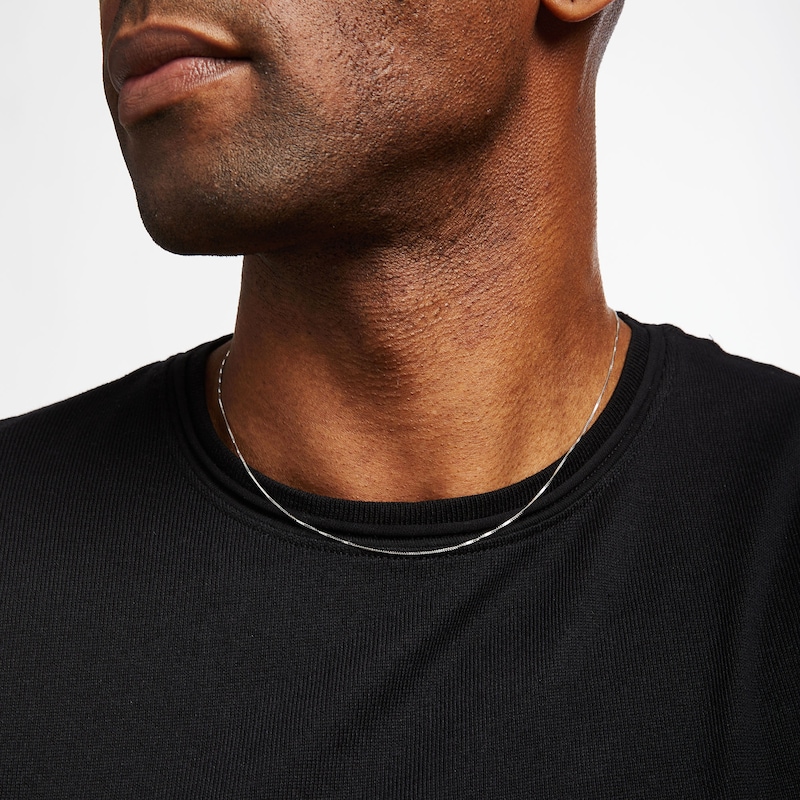 Main Image 2 of Box Chain Necklace Solid 10K White Gold 18&quot;