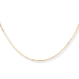 Box Chain Necklace Solid 10K Yellow Gold 20"