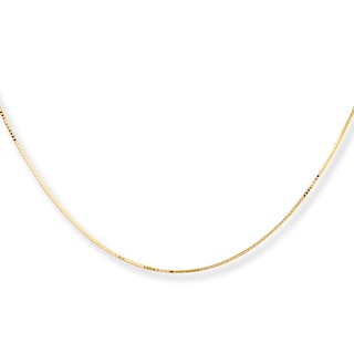 0.5mm Box Chain Necklace Solid 10K Yellow Gold 20"