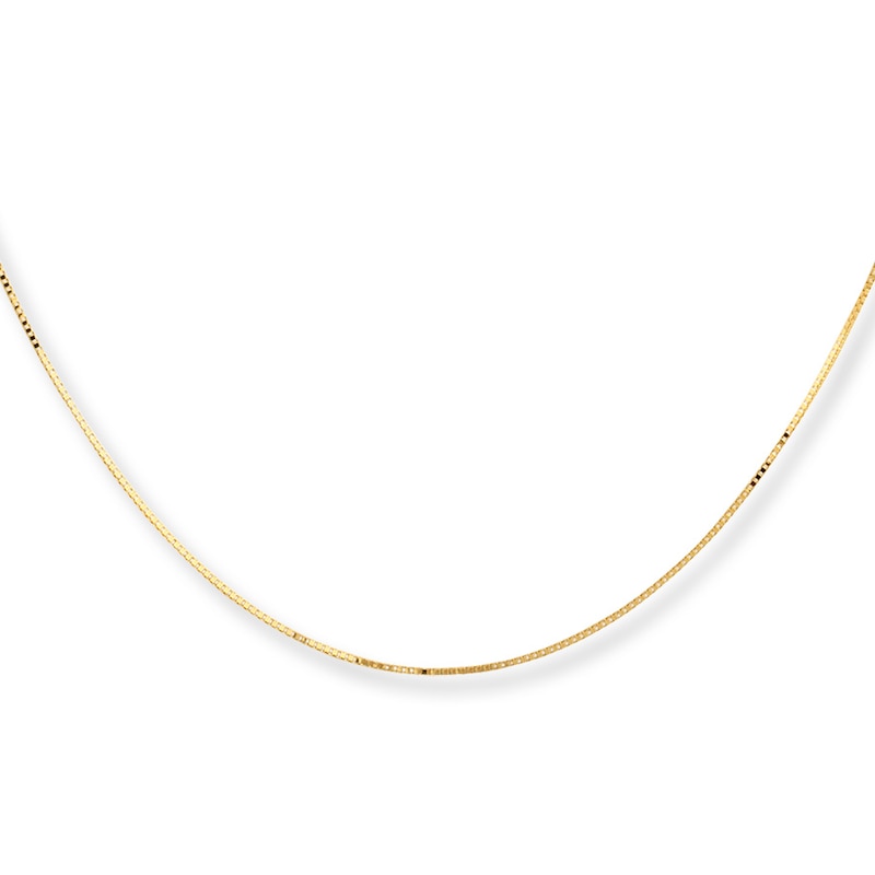 Main Image 1 of Box Chain Necklace Solid 10K Yellow Gold 20&quot;