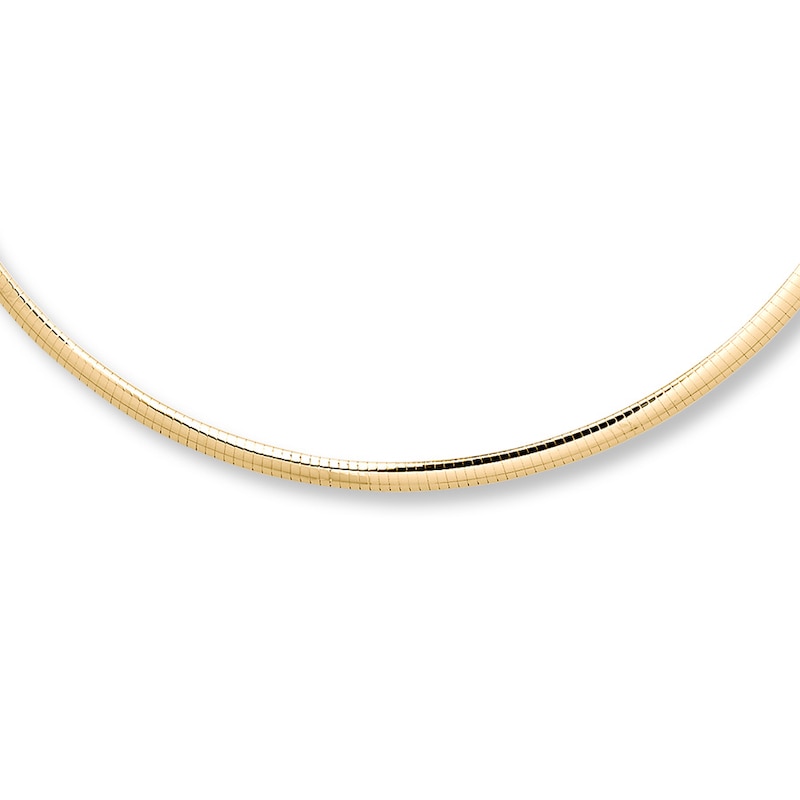 Main Image 1 of Omega Necklace Solid 14K Yellow Gold 18&quot;