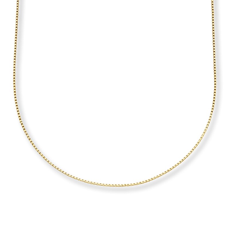 Box Chain Necklace 14K Yellow Gold 20" Length