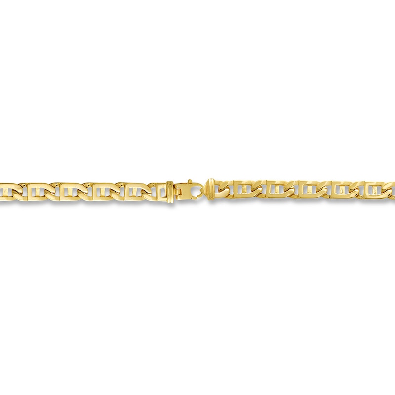 Men's Link Chain Necklace 14K Yellow Gold 24"