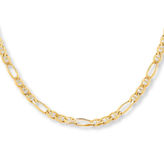 Figarucci Chain Necklace Solid 10K Yellow Gold 20"