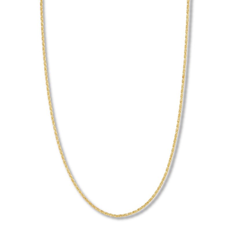 Main Image 1 of Rope Chain Necklace Solid 14K Yellow Gold Appx. 1mm 22&quot;