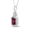 Thumbnail Image 2 of Neil Lane Garnet & Diamond Necklace 1/2 ct tw 14K White Gold 19&quot;