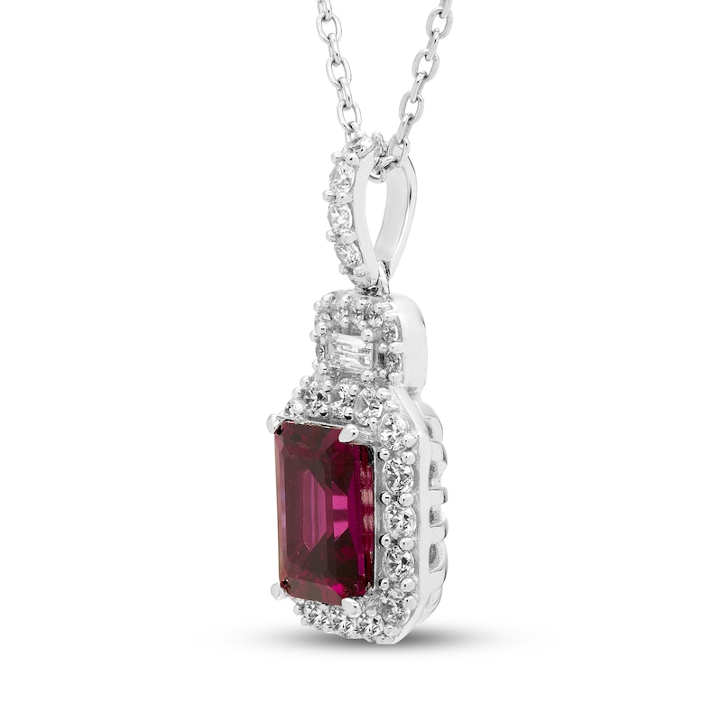 Main Image 2 of Neil Lane Garnet & Diamond Necklace 1/2 ct tw 14K White Gold 19&quot;