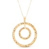 Hammered Double Circle Necklace 14K Yellow Gold 18"