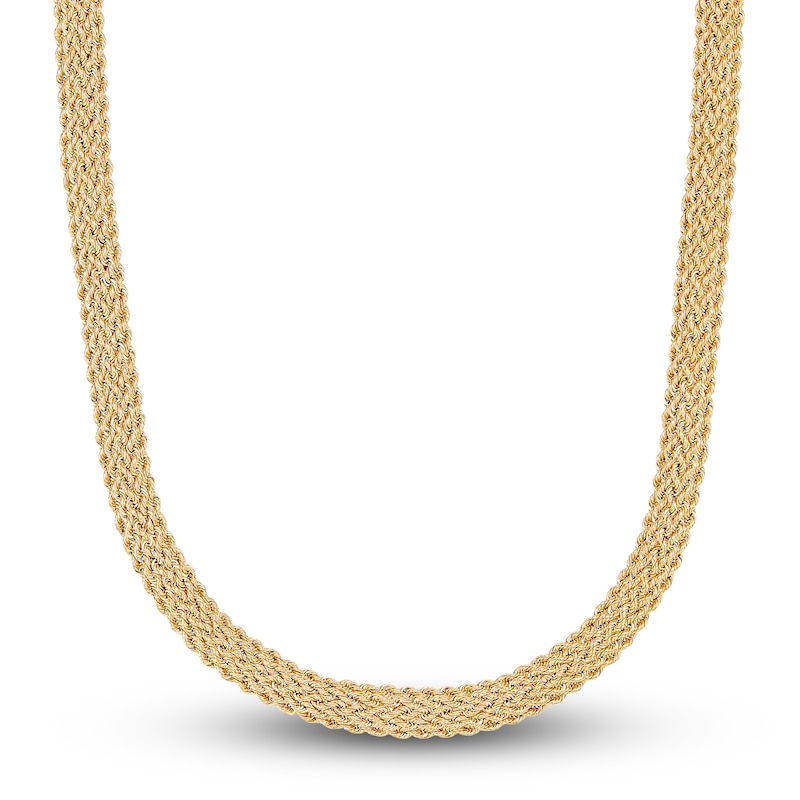 Main Image 1 of Five Row Rope Necklace Hollow 10K Yellow Gold 18&quot;