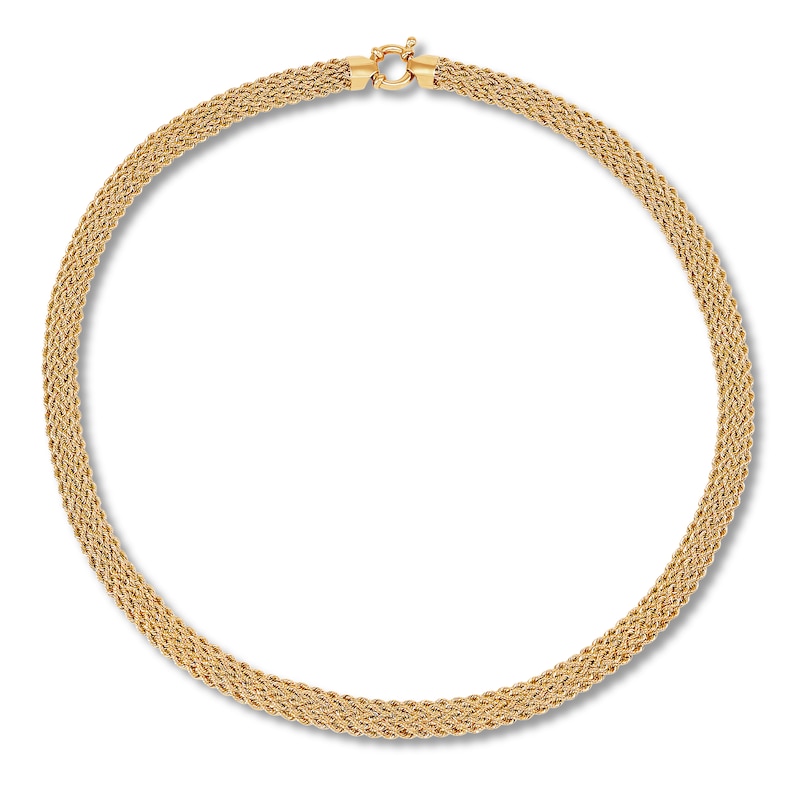 Main Image 2 of Five Row Rope Necklace Hollow 10K Yellow Gold 18&quot;