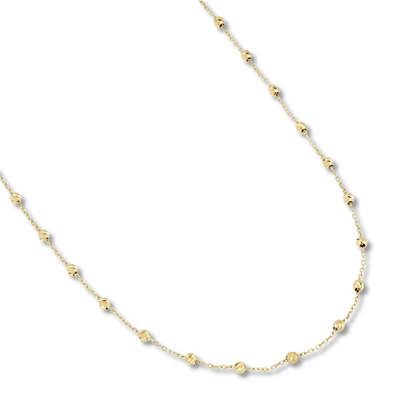 Beaded Necklace 10K Yellow Gold 16"