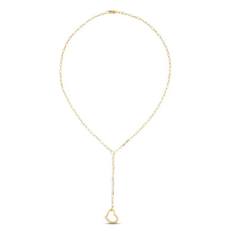 Main Image 2 of Paperclip Lariat Heart Necklace 10K Yellow Gold 18&quot;