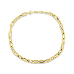 Paperclip Necklace Hollow 10K Yellow Gold 20"