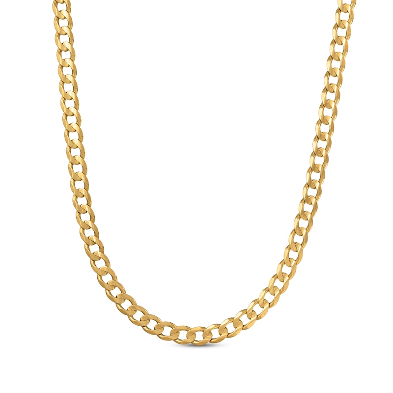 Main Image 1 of Curb Chain Necklace Solid 10K Yellow Gold 20&quot;